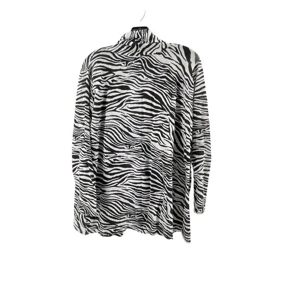 Colour Works Zebra Open Drape Front Long Sleeve Lightweight Cardigan Size L - Picture 3 of 10